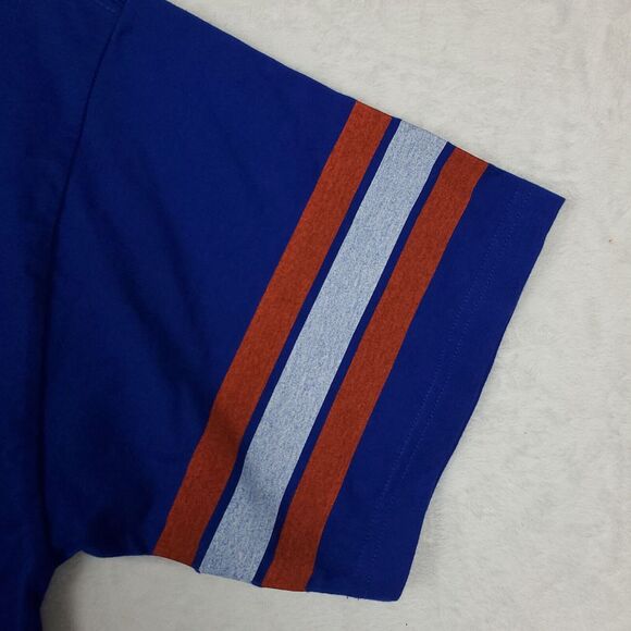 New York Mets Mitchell &‎ Ness MLB Large Shirt Distressed Logo Blue Orange NWT - Picture 6 of 9